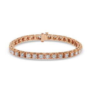 14k rose gold tennis bracelet - 10329