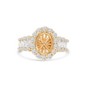 14k yellow gold diamond semi-mount ring. - 10361