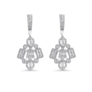 18k White gold diamond earrings. - 10371
