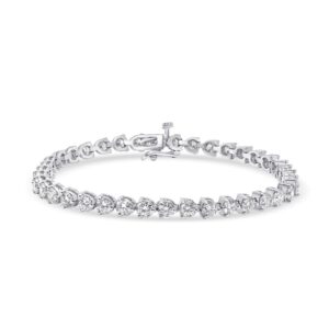 14k white gold diamond bracelet - 10491