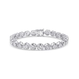 14k white gold diamond bracelet. - 10492
