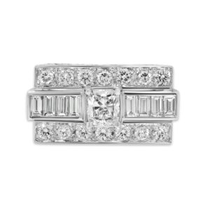 18k white gold diamond ring - 10512