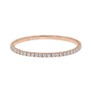 14k rose gold diamond bangle. - 10520