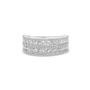 14k white gold diamond cocktail ring. - 10553