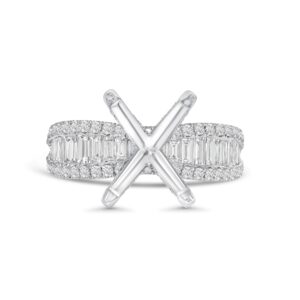 18k white gold diamond ring. - 10571