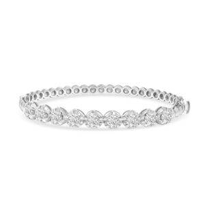 14k white gold diamond bangle. - 10674