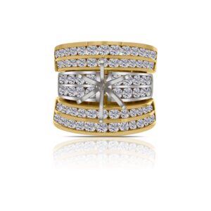 14k 2-tone diamond ring. - 10718