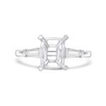 14k white gold diamond ring. - 10733