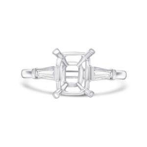 14k white gold diamond ring. - 10733