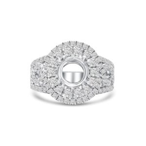 18k white gold diamond ring. - 10777