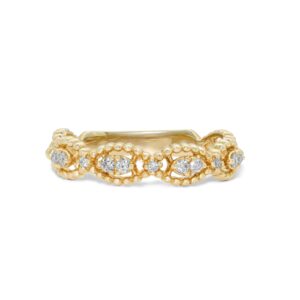 14k yellow gold diamond band. - 10802