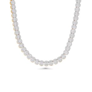 14k yellow gold diamond necklace. - 10822