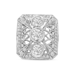 14k white gold diamond cocktail ring. - 10877