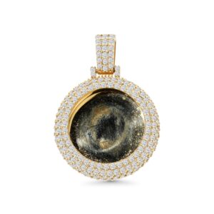14k yellow gold diamond picture pendant. - 10928