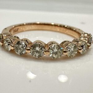 14k rose gold diamond band. - 11012