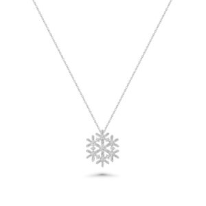 18k white gold diamond pendant. - 11043