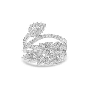 14k white gold diamond cocktail ring. - 11151