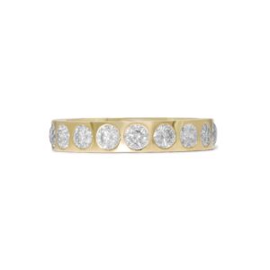 14k yellow gold diamond band. - 11225