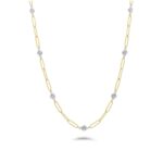 14k two tone diamond necklace. - 11338