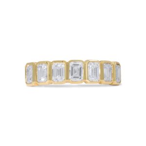 14k yellow gold diamond band. - 11542