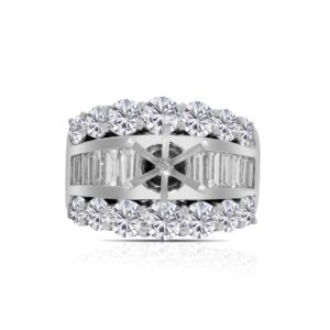14k white gold diamond ring. - 10142