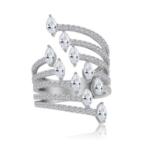 18k white gold cocktail ring. - 10149