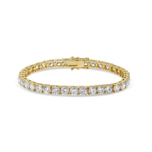 18k yellow gold diamond bracelet. - 10257