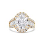 14k yellow gold diamond ring. - 10360