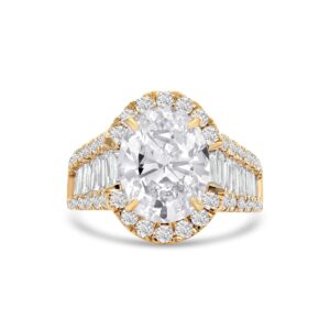 14k yellow gold diamond ring. - 10360