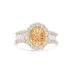 14k yellow gold diamond semi-mount ring. - 10361