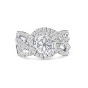 18k white gold diamond ring. - 10367