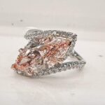 18k white gold engagement ring. - 10407