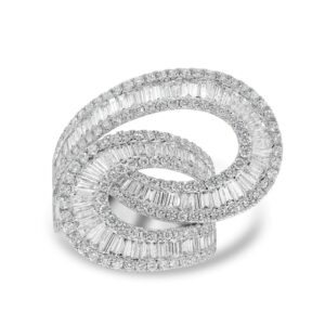 18k white gold diamond cocktail ring. - 10408