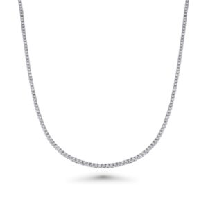 14k white gold tennis necklace - 10489