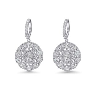 White gold diamond earrings - 10496