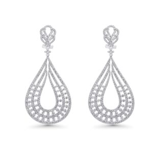 18k white gold diamond earring. - 10511