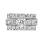 18k white gold diamond ring - 10512