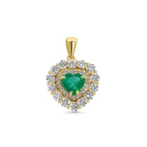 14k yellow gold diamond pendant. - 10547