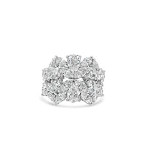 14k white gold diamond cocktail ring. - 10551