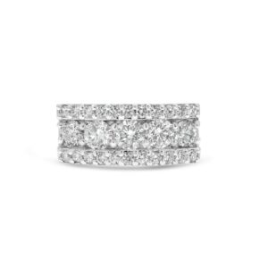 14k white gold diamond cocktail ring. - 10555