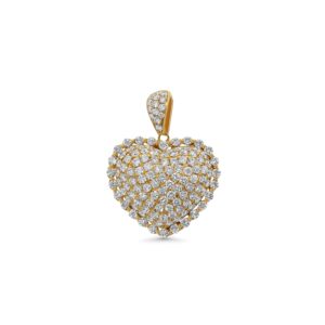 18k yellow gold diamond pendant. - 10559