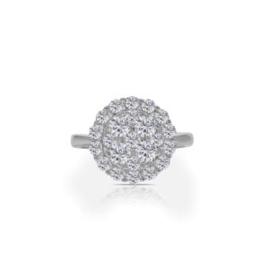 18k white gold diamond cocktail ring. - 10622