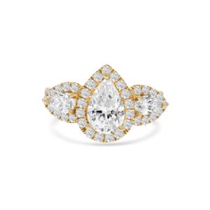 14k yellow gold diamond ring. - 10625