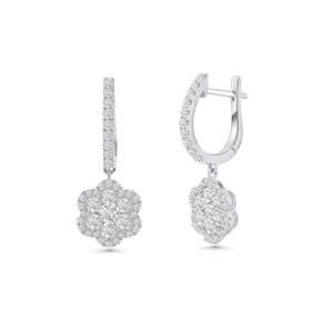 18k white gold diamond earrings. - 10662