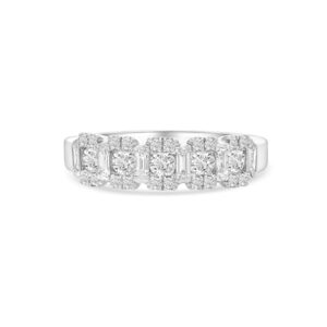 18k white gold diamond band. - 10677