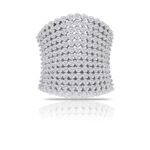 14k white gold diamond cocktail ring. - 10716