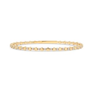 14k yellow diamond bangle bracelet. - 10828