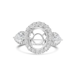 18k white gold diamond semi-mount ring. - 10969