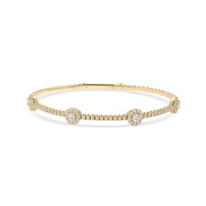 14k yellow gold flexible bangle. - 11009