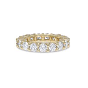 14k yellow gold diamond eternity band. - 11015